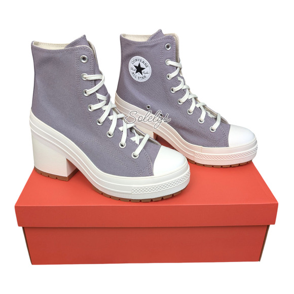 Converse Chuck 70 De Luxe Heel Mauve Stone Grey Purple Platform Sneaker Womens 6 - Picture 4 of 9